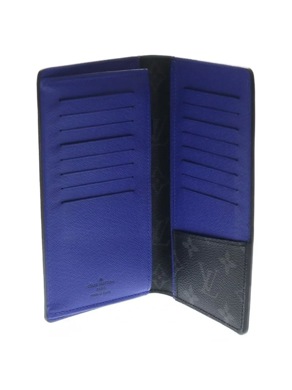 Louis Vuitton Epi Monogram Eclipse Portefeuille Brazza Wallet Card Case Black